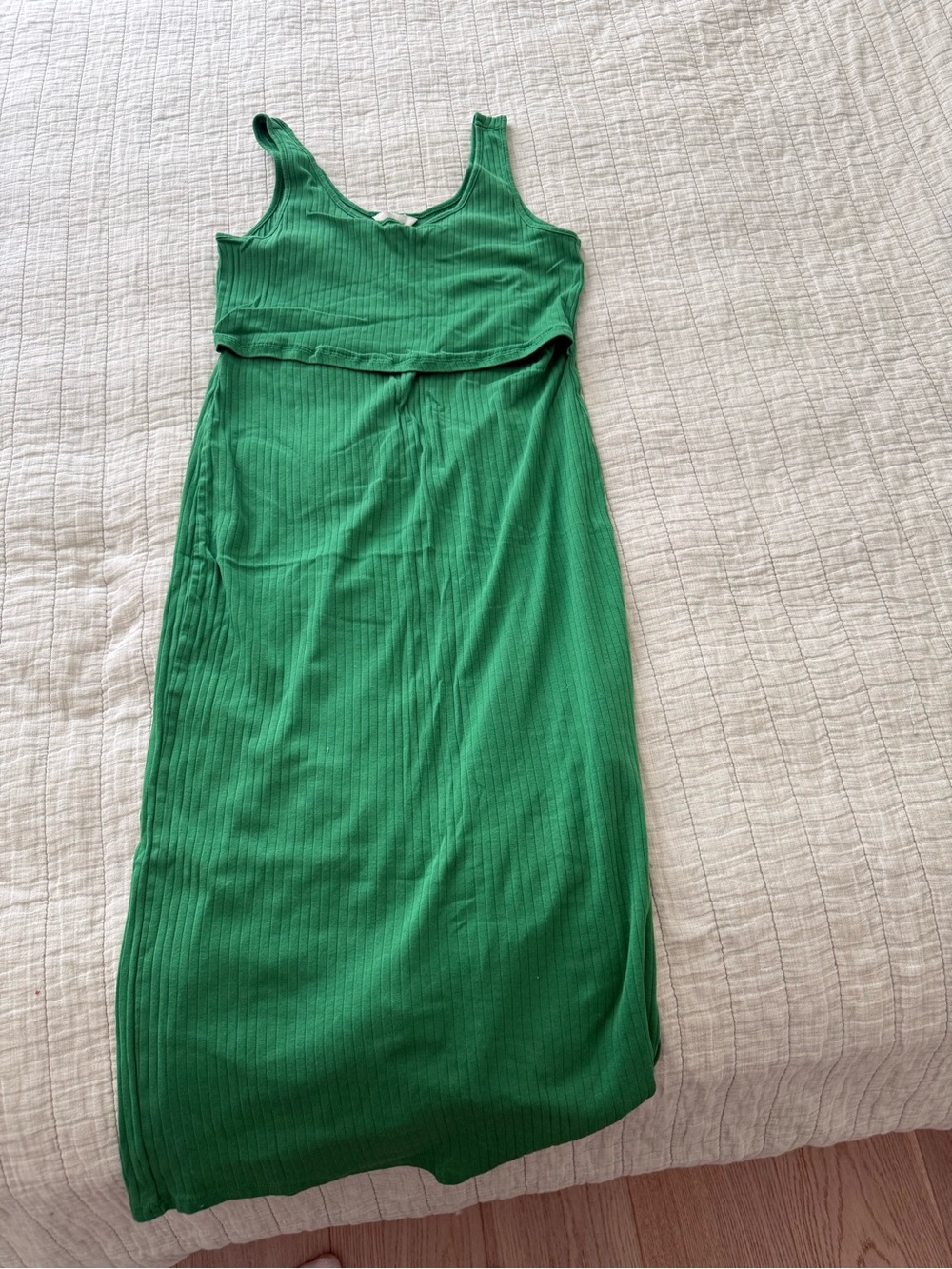 H&M Emerald Green Ribbed Tank Maxi Dress